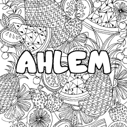 Coloración del nombre AHLEM - decorado mandala de frutas
