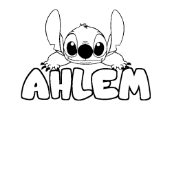 Coloración del nombre AHLEM - decorado Stitch