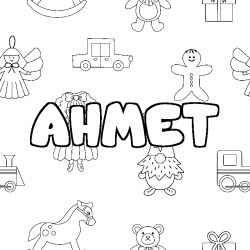 Coloración del nombre AHMET - decorado juguetes