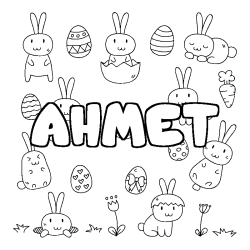 Coloración del nombre AHMET - decorado Pascua