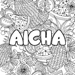 Dibujo para colorear AICHA - decorado mandala de frutas