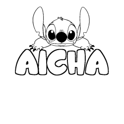 Dibujo para colorear AICHA - decorado Stitch