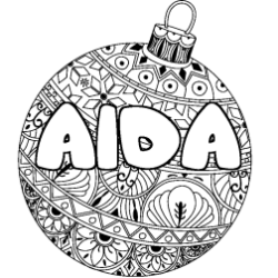 Dibujo para colorear AIDA - decorado bola de Navidad
