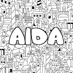 Dibujo para colorear AIDA - decorado ciudad