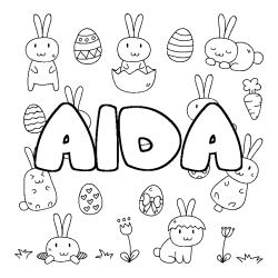 Coloración del nombre AIDA - decorado Pascua