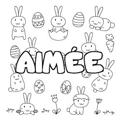 Coloración del nombre AIMÉE - decorado Pascua