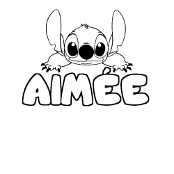 Coloración del nombre AIMÉE - decorado Stitch