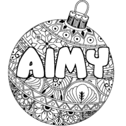 Coloración del nombre AIMY - decorado bola de Navidad