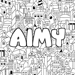 Coloración del nombre AIMY - decorado ciudad