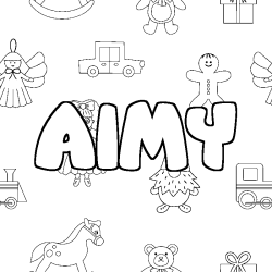 Dibujo para colorear AIMY - decorado juguetes