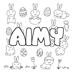 Coloración del nombre AIMY - decorado Pascua
