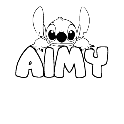 Coloración del nombre AIMY - decorado Stitch
