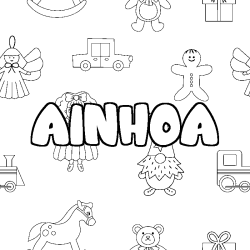 Dibujo para colorear AINHOA - decorado juguetes