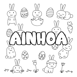 Coloración del nombre AINHOA - decorado Pascua
