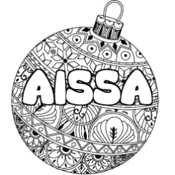 Coloración del nombre AISSA - decorado bola de Navidad