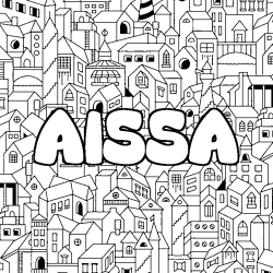 Coloración del nombre AISSA - decorado ciudad