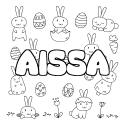 Coloración del nombre AISSA - decorado Pascua