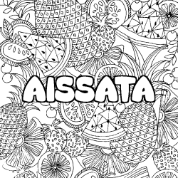 Coloración del nombre AISSATA - decorado mandala de frutas