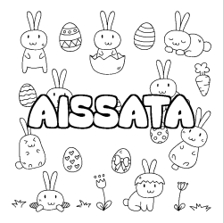 Coloración del nombre AISSATA - decorado Pascua