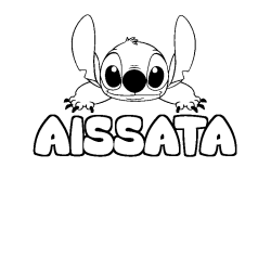 Coloración del nombre AISSATA - decorado Stitch
