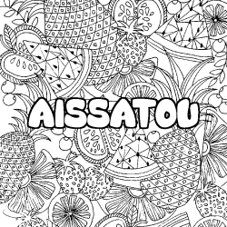 Coloración del nombre AISSATOU - decorado mandala de frutas