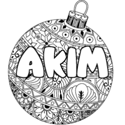 Coloración del nombre AKIM - decorado bola de Navidad