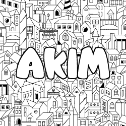 Coloración del nombre AKIM - decorado ciudad