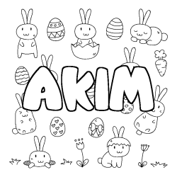 Coloración del nombre AKIM - decorado Pascua