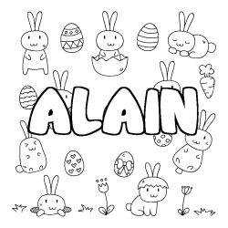 Dibujo para colorear ALAIN - decorado Pascua