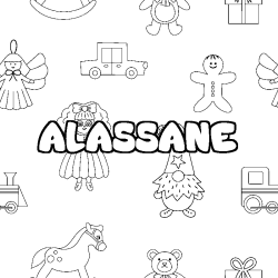 Coloración del nombre ALASSANE - decorado juguetes