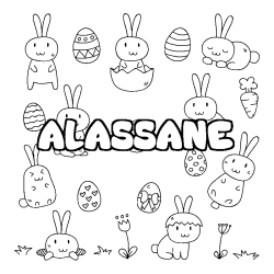 Coloración del nombre ALASSANE - decorado Pascua