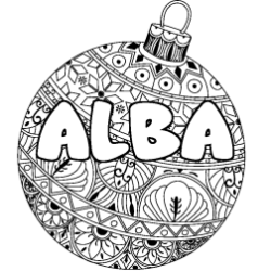 Coloración del nombre ALBA - decorado bola de Navidad