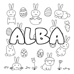 Coloración del nombre ALBA - decorado Pascua