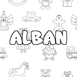 Coloración del nombre ALBAN - decorado juguetes