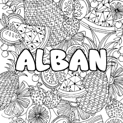 Dibujo para colorear ALBAN - decorado mandala de frutas