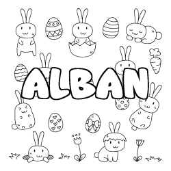 Coloración del nombre ALBAN - decorado Pascua