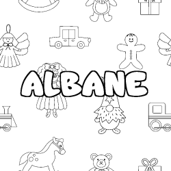 Coloración del nombre ALBANE - decorado juguetes