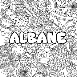 Coloración del nombre ALBANE - decorado mandala de frutas