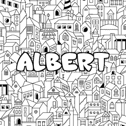 Coloración del nombre ALBERT - decorado ciudad