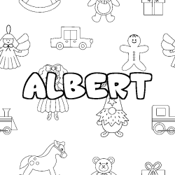 Coloración del nombre ALBERT - decorado juguetes