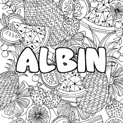 Coloración del nombre ALBIN - decorado mandala de frutas