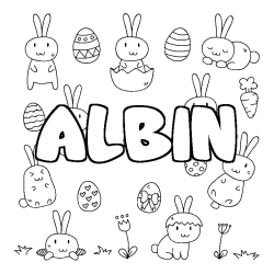 Coloración del nombre ALBIN - decorado Pascua