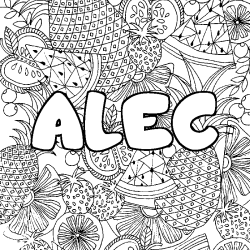 Coloración del nombre ALEC - decorado mandala de frutas