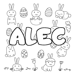 Coloración del nombre ALEC - decorado Pascua