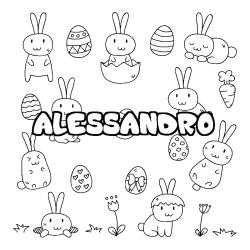 Coloración del nombre ALESSANDRO - decorado Pascua