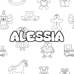 Dibujo para colorear ALESSIA - decorado juguetes