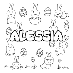 Coloración del nombre ALESSIA - decorado Pascua