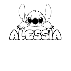 Coloración del nombre ALESSIA - decorado Stitch