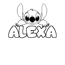 Coloración del nombre ALEXA - decorado Stitch