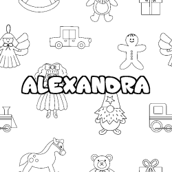 Dibujo para colorear ALEXANDRA - decorado juguetes